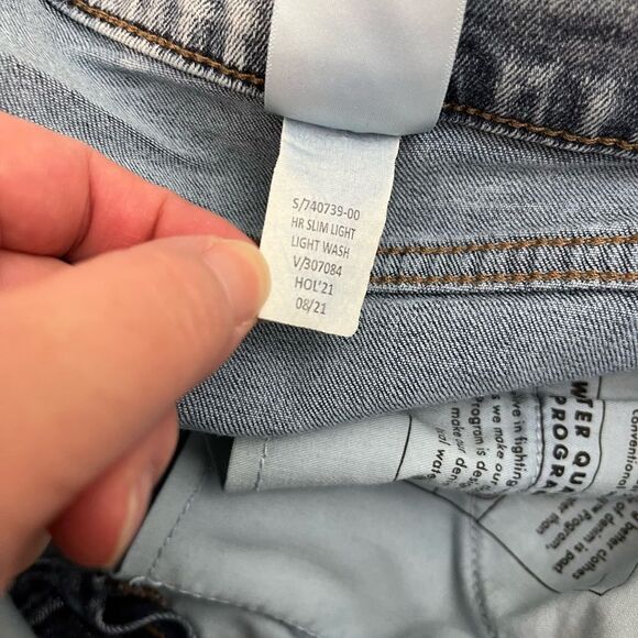 Banana Republic High Rise Slim Jeans Light Wash Acid 12/31 - Picture 6 of 7